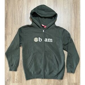 Y2K Element BAM Green Zip Up Sweatshirt Women Size S‎